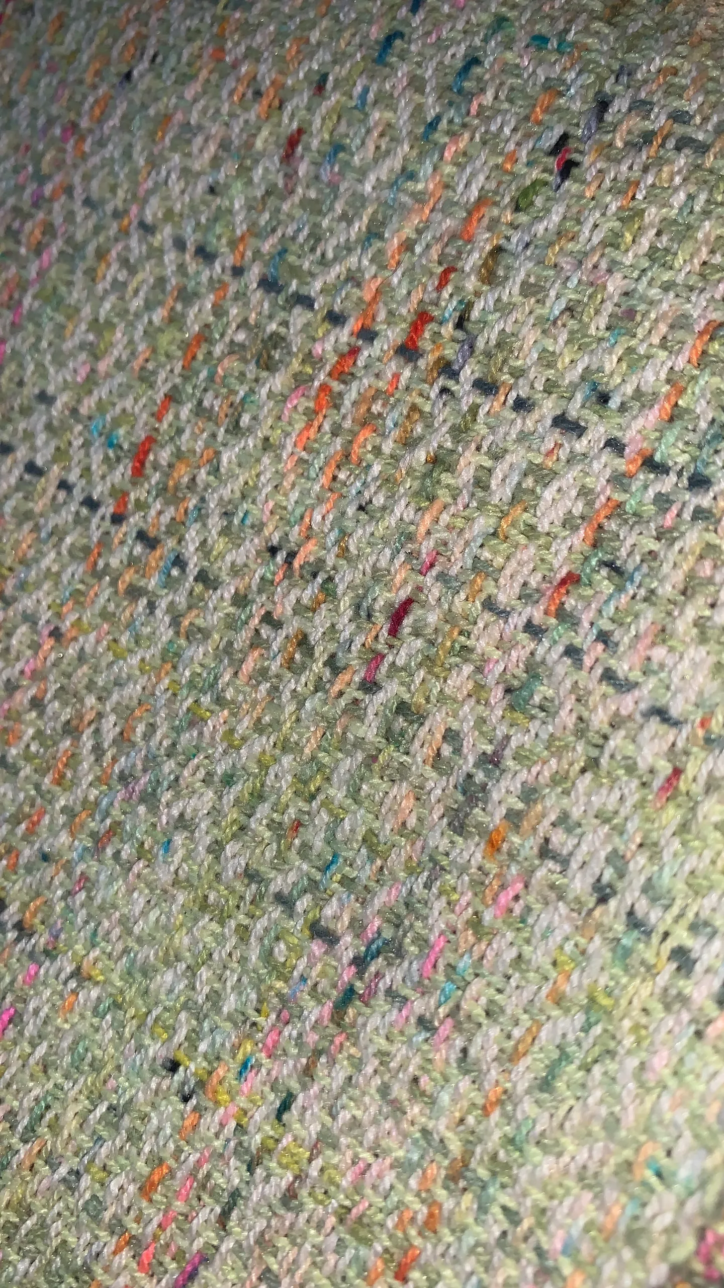 Pochette vert amande en tweed, autre vue 2